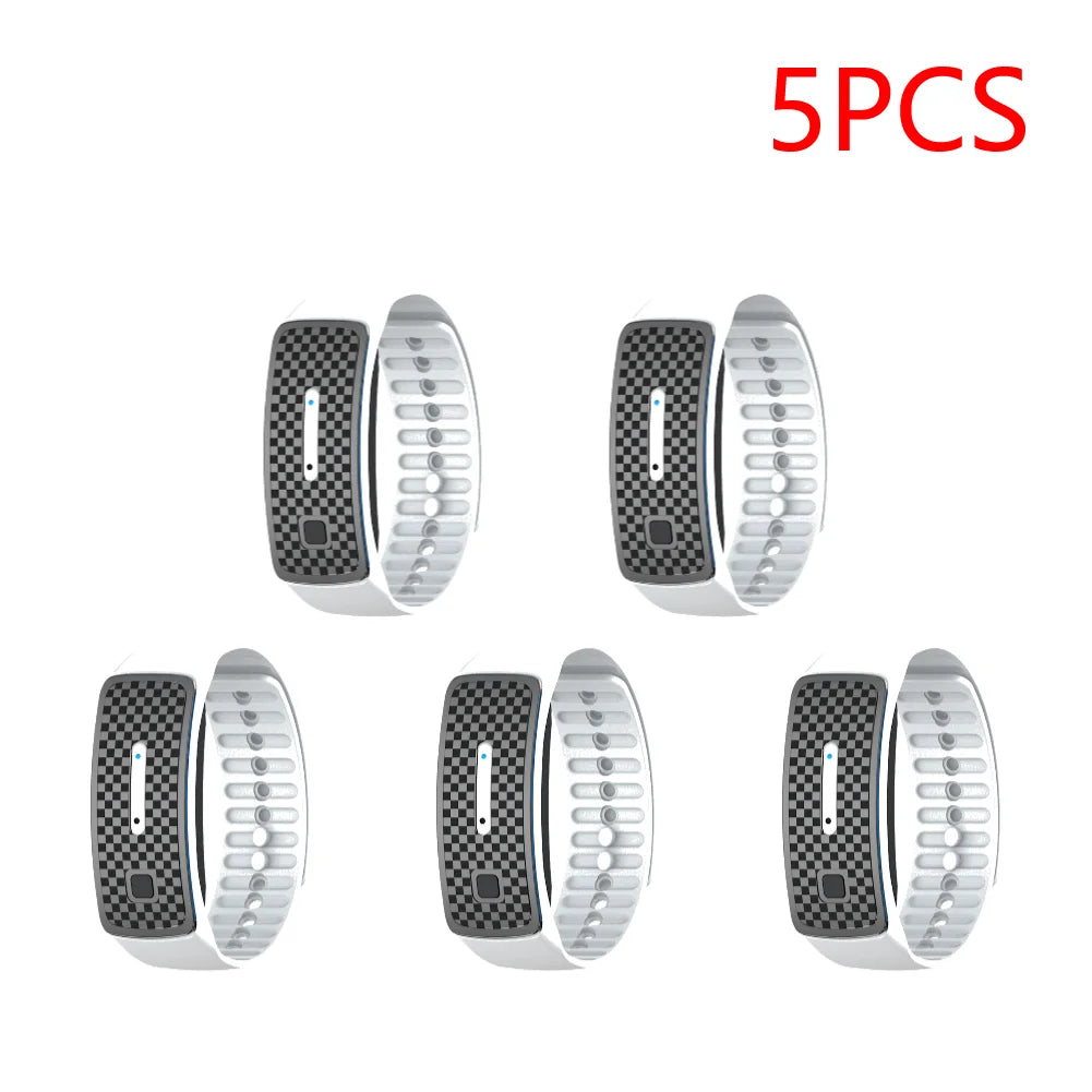 1-5PCS Ultrasonic Mosquito Repellent Bracelet Portable Mosquito Insect Repellent Band Anti-mosquito Bracelet Watch Adults Kids
