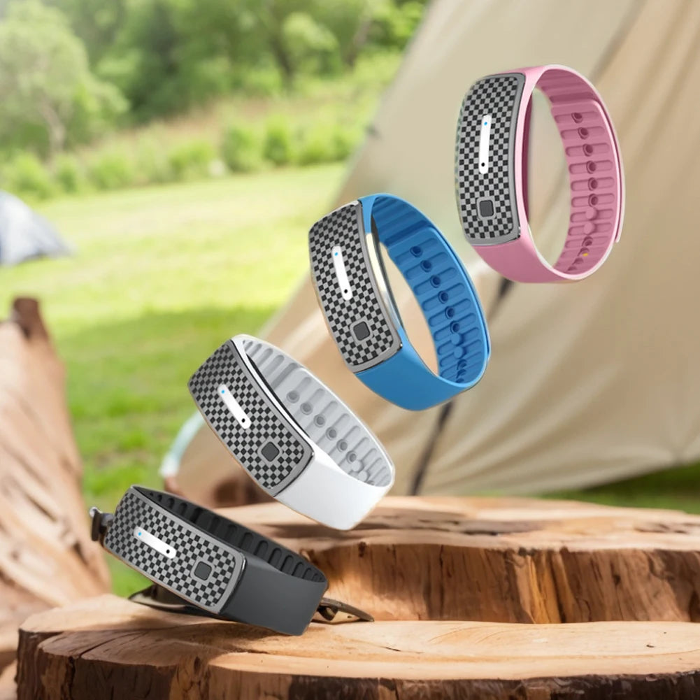 1-5PCS Ultrasonic Mosquito Repellent Bracelet Portable Mosquito Insect Repellent Band Anti-mosquito Bracelet Watch Adults Kids