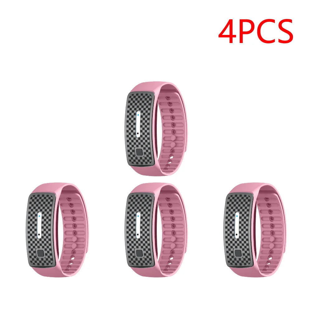 1-5PCS Ultrasonic Mosquito Repellent Bracelet Portable Mosquito Insect Repellent Band Anti-mosquito Bracelet Watch Adults Kids