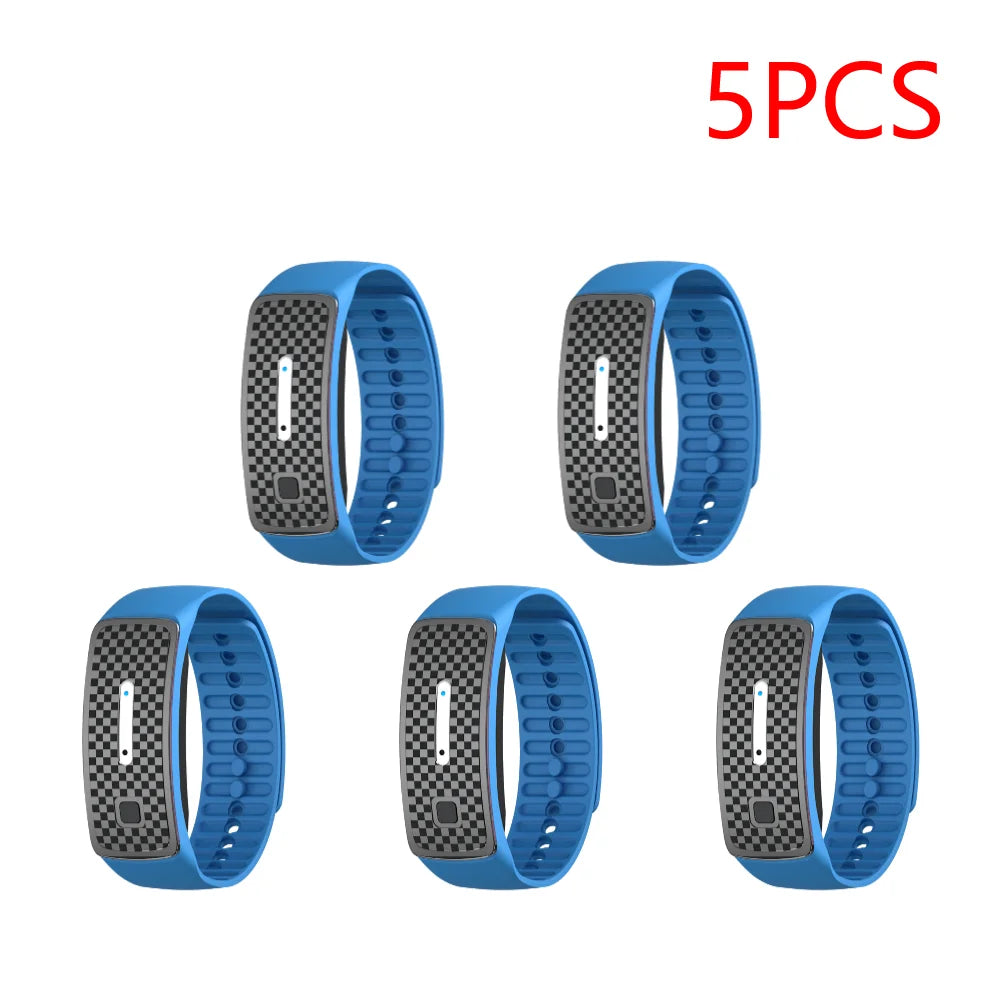 1-5PCS Ultrasonic Mosquito Repellent Bracelet Portable Mosquito Insect Repellent Band Anti-mosquito Bracelet Watch Adults Kids