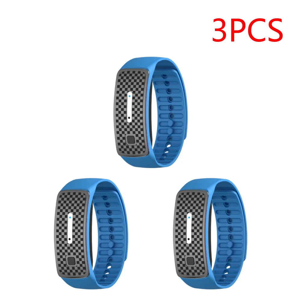 1-5PCS Ultrasonic Mosquito Repellent Bracelet Portable Mosquito Insect Repellent Band Anti-mosquito Bracelet Watch Adults Kids