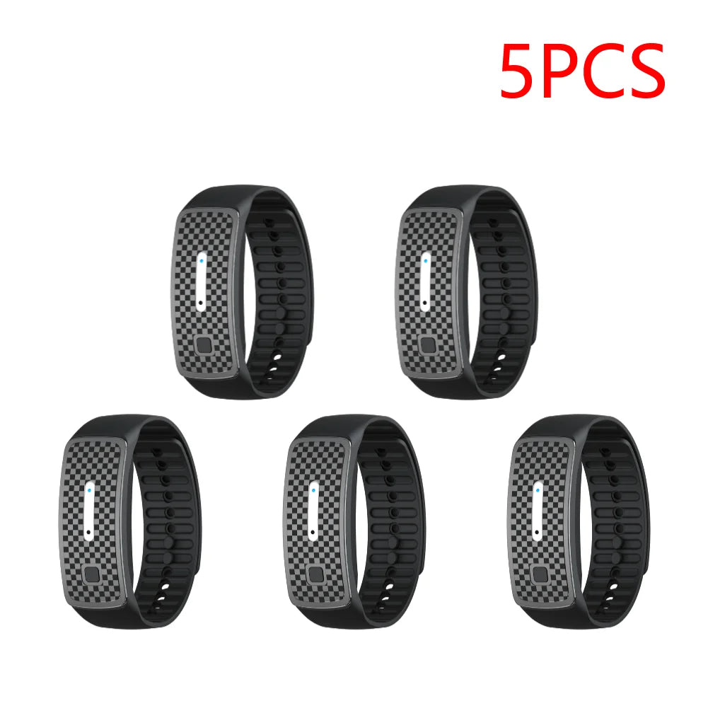 1-5PCS Ultrasonic Mosquito Repellent Bracelet Portable Mosquito Insect Repellent Band Anti-mosquito Bracelet Watch Adults Kids