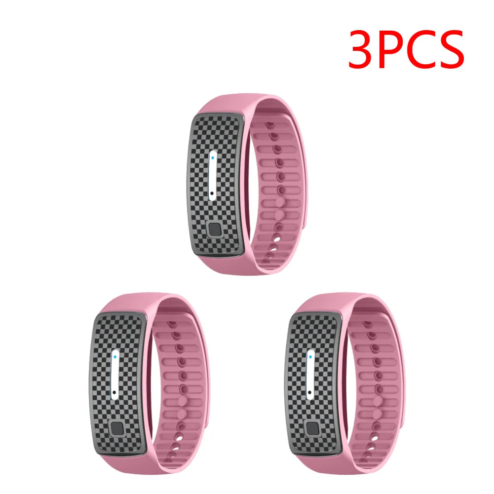1-5PCS Ultrasonic Mosquito Repellent Bracelet Portable Mosquito Insect Repellent Band Anti-mosquito Bracelet Watch Adults Kids